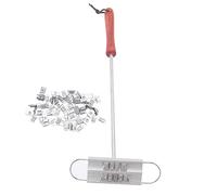Bewinner Fer à Marquer pour Barbecue en Acier Inoxydable avec Poignée en Bois - Lettres Anglaises pour Grillades, Changement de Lettre Facile et Résistant à la Chaleur, Cadeau Amusant pour Les
