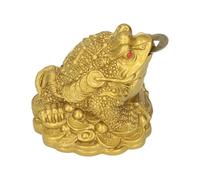 Bewinner Grenouille d'argent Feng Shui avec Pièce de Monnaie, Statue de Crapaud de Richesse en Or pour la Décoration de la Maison et du Bureau, Porte-Bonheur pour la prospérité, Cadeau de Bonne