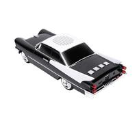 Bewinner Haut-Parleur Bluetooth de Voiture Vintage, Système Audio sans Fil Portable 10 W avec Lumière LED, Microphone intégré, Lecture de Carte Mémoire USB, Couplage Stéréo, Design Rétro (Black)