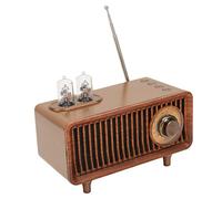 Bewinner Haut-Parleur Bluetooth Rétro avec Tube à Vide, Haut-Parleur sans Fil Vintage avec Lumières Ambiantes LED, Carte Mémoire Stéréo 5.0, Disque U, Radio Portable AUX pour la Décoration de la