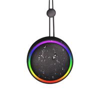 Bewinner Haut-Parleur de Douche Bluetooth, Haut-Parleur Stéréo Portable sans Fil avec Ventouse, Lumières LED RVB, Résistant à l'eau IPX6, Son HiFi, Rechargeable par USB C pour (Black)