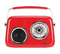 Bewinner Haut-Parleur Vintage Radio, Haut-Parleur Rétro avec Sound Stéréo Radio FM Radio pour Voyages en Plein Air, Batterie de 1500mAh (Rouge)