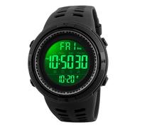 Bewinner Homme LED étanche Montre de Sport avec Réveil Chronomètre pour Entraînement Activités de Plein Air Résine PC PU 1 Pièce