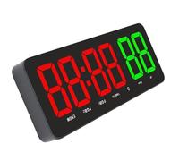 Bewinner Horloge de Minuterie de Gym Portable, Compte à Rebours de 12,4 Pouces à Rebord de LED Count-Up Interval Fitness Timer, Horloge de Gymnase Numérique avec Télécommande pour la