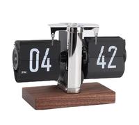 Bewinner Horloge du Feuilleton, Affichage Rétro, Horloge du Calendrier Automatique à Base de Batterie avec Grand Nombre, Décor de Bureau à Domicile Vintage (Black)