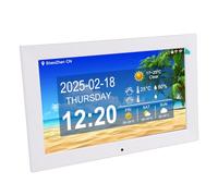 Bewinner Horloge Numérique Intelligente de 10 Pouces |Affichage de la Météo et de l'humidité en Temps Réel, Grande Police pour Les Personnes âgées, Lecture de Photos/vidéos, Connexion (Prise UE)