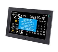 Bewinner Horloge Numérique Intelligente WiFi de 10 Pouces, Affichage de la Température et de l'humidité des Prévisions Météorologiques, Calendrier en Grande Police, Heure et Date, (Prise UE)