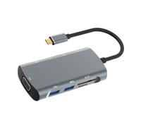 Bewinner Hub C USB, Adaptateur USB C 9 dans 1 Dongle, Type C M à PD, USB3.0, USB2.0 X 2, Lecteur de Carte, HD, VGA, Adaptateur High Clear, Sortie 4K 2K 30Hz pour Les Ordinateurs