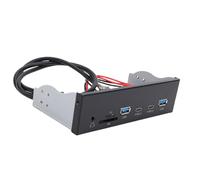 Bewinner Hub de Panneau Avant USB3.2 GEN1 de 5,25 Pouces, 2 Ports USB, 2 Ports de Type C, Prise Casque, Panneau de Baie de Lecteur Optique avec Puce GL3523, pour Systèmes XP 7 8 10 11