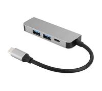 Bewinner Hub Portable 4 en 1, Hub USB en Alliage D'aluminium 4 Ports, Adaptateur de Hub D'extension Multifonctionnel Type C pour Série iOS/Mate Book/P30 Mate20/S9 S10