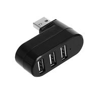 Bewinner Hub USB 2.0 à 3 Ports, Station d'accueil USB Portable Rotative à 90 °/180 ° pour Ordinateur de Bureau, Adaptateur Séparateur échangeable à Chaud (Black)