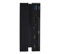 Bewinner Hub USB pour PS4, 5 ports/multi-ports/profil bas/installation facile/Hub élégant en ABS pour console de jeu PS4 avec port USB 3.0 et USB 2.0