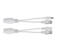 Bewinner Injecteur de Répartiteur de Câble Adaptateur POE Passif 12 V, Répartiteur POE étanche pour Caméra IP, Point d'accès sans Fil - Plug & Play, Transmission 0-40 M, Blanc (White)