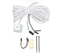 Bewinner Interrupteur d'alimentation PC clé Mécanique Blanche Interrupteur Bleu rétro-éclairé Plug and Play Bouton d'alimentation PC pour Démarrage de la Carte Mère de L'ordinateur de