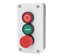 Bewinner Interrupteur d'arrêt de Démarrage momentané Rouge Vert, Interrupteur à Bouton-poussoir d'arrêt 'urgence à Verrouillage 10A 1NC 1NO, Boîte de Station de Commande Industrielle étanche à la