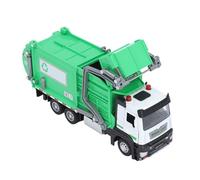 Bewinner Jouet de Camion à Ordures à l'échelle 1:32 avec Lumières et Sons, alimenté par Friction, 4 Poubelles et Benne à Ordures, Modèle de Véhicule éducatif de Gestion des Déchets