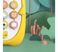 Bewinner Jouet éducatif de Téléphone de Musique de Simulation de bébé pour les Tout-petits de 1 à 3 Ans, Bouton aux Couleurs Vives, Personnages de Dessins Animés, Matériau de Dentition ABS (YELLOW)