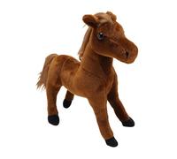 Bewinner Jouet en Peluche Cheval Réaliste, Poupée en Peluche Douce et Confortable pour canapé, Lit ou Bureau, Marron Clair, Design Exquis et Savoir-Faire raffiné (Marron foncé)