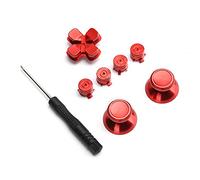 Bewinner Joystick de Remplacement en Métal doré pour Manette, Accessoire de Bouton de Poignée en Alliage d'aluminium avec Tournevis, Sensation Tactile Ergonomique (Rouge)