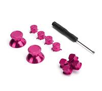 Bewinner Joystick de Remplacement en Métal doré pour Manette, Accessoire de Bouton de Poignée en Alliage d'aluminium avec Tournevis, Sensation Tactile Ergonomique (Rose Rouge)