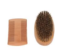 Bewinner Kit Brosse et Peigne à Barbe pour Hommes, Peigne Double Face en Bois et Brosse en Poils de Sanglier Doux pour Coiffer, Façonner, Tailler et Soigner avec Sac de Voyage
