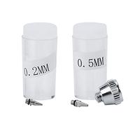 Bewinner Kit d'aérographe Double Action, Aiguille de 0,2 Mm/0,3 Mm/0,5, Pistolet Pulvérisateur à Alimentation par gravité pour Peinture de Modèles, Nail Art et Tatouage - Tasse 7 CC/22 CC, 15-50