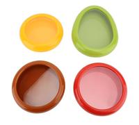 Bewinner Kit de 4 Récipients à Fruits en Silicone de qualité Alimentaire, Boîte de Rangement Hermétique pour Fruits et Légumes, Portable pour un Usage au Bureau