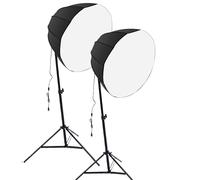 Bewinner Kit de Boîte à Lumière pour Photographie 12 Faces de 60 Cm |Ampoule à économie D'énergie 85 W, Réglable 2 800 K-5 700 K, Tête Rotative à 210° et Trépied de 2,1 M pour la Diffusion (Prise UE)