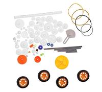 Bewinner Kit D'engrenages en Plastique, 78 Pièces Arbre Courroie Poulie | Ensemble de composants mécaniques, fournitures de projets scientifiques, pièces de rechange, accessoires d\'apprentissage