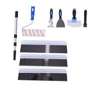 Bewinner Kit d'outils de Ciment Auto-nivelant, Grattoir à Peinture pour Sol, Truelle, Rallonge de Rouleau pour la Construction de Sols, Grattoirs de 20 Pouces, Rouleau à Peinture de 9 Pouces,