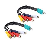 Bewinner LCD TV Component Signal Line 3,5 + 2,5 vers Câble Vidéo Double extrémité, 2 Fils AV pour TV, 20 Cm de Haute qualité en Cuivre Nu, Cordon Adaptateur Vidéo