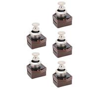 Bewinner Loquet à Bouton-poussoir 5 Pièces, Bouton et Loquet de Porte d'armoire sans clé pour Camping-car, Yacht, Tiroir de Meubles, Alliage de Zinc ABS, épaisseur de Porte 14-18 Mm, nacré Blanc (#3)
