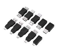 Bewinner Lot de 10 Adaptateurs USB 2.0 Mâle à Femelle pour Micro USB et Mini USB - Connecteurs Femelles de Conversion Haute Vitesse Adaptateurs Multiples