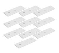 Bewinner Lot de 10 Plaques de Jonction Plates en Aluminium 4040-3 Trous, Plaques de Réparation Robustes pour Connexion d'allongement Droit, Renforcer les Joints de Réparation du Bois de Clôture,