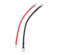 Bewinner Lot de 2 Câbles de Batterie 6 AWG 45,7 Cm avec Cosses en Cuivre étamé, Câbles D'onduleur en Silicone Robuste pour Système D'énergie Solaire, Camping-Car, Marine, Voiture, Bateau