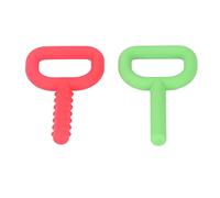 Bewinner Lot de 2 Jouets à Mâcher Portables en Forme de D, Jouets de Dentition Sensoriels en Silicone de qualité Alimentaire pour Autisme, TDAH, SPD, Stimulation Motrice Orale, Soulagement de la