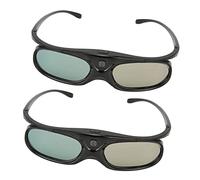 Bewinner Lot de 2 Lunettes 3D DLP Link, Lunettes 3D à Obturateur Actif Rechargeables, Rafraîchissement 144 Hz, Temps de Travail de 45 Heures / 180 Jours en Veille, Essentiels pour Le