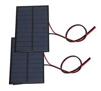 Bewinner Lot de 2 Mini Panneaux Solaires 5 V 250 MA DC, Chargeur de Module de Cellule Solaire en Silicium Polycristallin, Câble de 30 Cm pour Lampes Solaires de Pelouse, Lumières de Paysage,