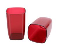 Bewinner Lot de 2 Porte-gobelets en Plastique pour Brosse à Dents - Gobelet Incassable pour Salle de Bain, Dortoir, Facile à Nettoyer, Design Compact Peu Encombrant 501-600 Ml Rouge (501-600ml)