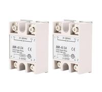 Bewinner Lot de 2 Relais à Semi-conducteurs 40 A monophasé Entrée Sortie CA SSR pour le Contrôle de la Température d'automatisation Industrielle, Relais Durable de Commutation Haute Vitesse
