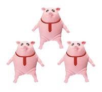 Bewinner Lot de 3 Jouets Anti-Stress en Forme de Cochon à Presser, Jouet Sensoriel Extensible et élastique en Forme de Cochon Rose pour la Gestion de l'anxiété, Jouet Amusant pour Enfants et