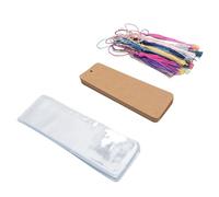 Bewinner Lot de 30 Marque-pages Vierges avec Pompons et Pochettes de Protection pour Décoration Artisanale, Coins Arrondis Pré-perforés pour la Fabrication de Cadeaux (BROWN)