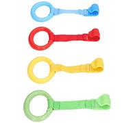 Bewinner Lot de 4 Anneaux de Traction pour bébé, Anneaux d'aide à la Position Debout pour Tout-petits, Design Ergonomique en Plastique, Languettes de Traction Sûres pour Berceau, Assistant de