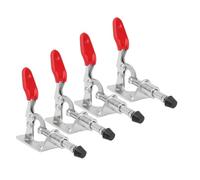 Bewinner Lot de 4 Pinces à Bascule de 45 Kg, Pince à Bascule à Dégagement Rapide, Charge de Verrouillage Fixe, Ouverture de Poignée à 190°, Outil Manuel GH-301AM pour le Travail du Bois, la