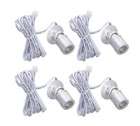 Bewinner Lot de 4 Spots d'affichage LED, Mini Projecteur alimenté par USB pour Vitrine et Décoration d'intérieur, Mini Spot Réglable 5 V avec Câble de 2 M (Lumière chaude)