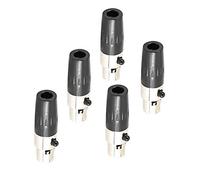 Bewinner Lot de 5 Connecteurs Femelles Mini XLR à 4 Cœurs, Connecteur de Câble de Microphone Audio en pour Console de Son, Table de Mixage, Ouverture de 5,0 Mm, Boîtier Robuste moulé Sous Pression,