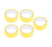 Bewinner Lot de 5 Rubans de Masquage 35 Mm X 20 M, Ruban de Peintre Imperméable Facile à Déchirer pour Peinture Murale de Maison Automobile, Ruban d'étiquettes Inscriptible pour Application (YELLOW)