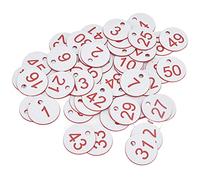 Bewinner Lot de 50 étiquettes de Ruche Numérotées avec Trou, étiquettes Rondes en ABS pour Apiculture 1-50, de Signe de Bétail pour Fournitures Apicoles, d'identification Durables et Pratiques (1-)