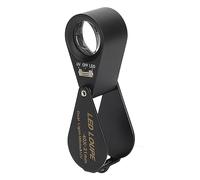 Bewinner Loupe de Bijoux 40X avec Lumière LED et UV, Microscope de Poche Pliable de 21 Mm pour l'inspection, Les Pièces de Monnaie, Les Timbres, l'électronique, Les Loisirs de Bricolage