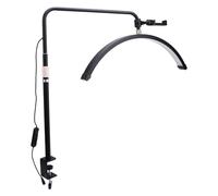 Bewinner Lumière Demi-lune, Lampe à Cils LED de 20 Pouces pour Extensions de Cils pour Tatoueurs, Tête Rotative à 360 °, Lampe Chaude à intensité Variable sans Ombre pour la Photographie (Prise UE)